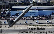 Aviation Nation FI-22 Raptor performing climb