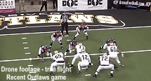 Drone footage trial flight at recent Outlaws game