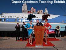 JFK Exhibit Oscar Goodman toasting