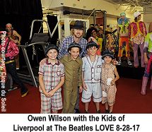 Owen Wilson with the Kids of Liverpool at The Beatles LOVE