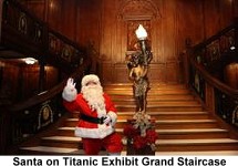 Titanic Exhibit grand staircase with Santa